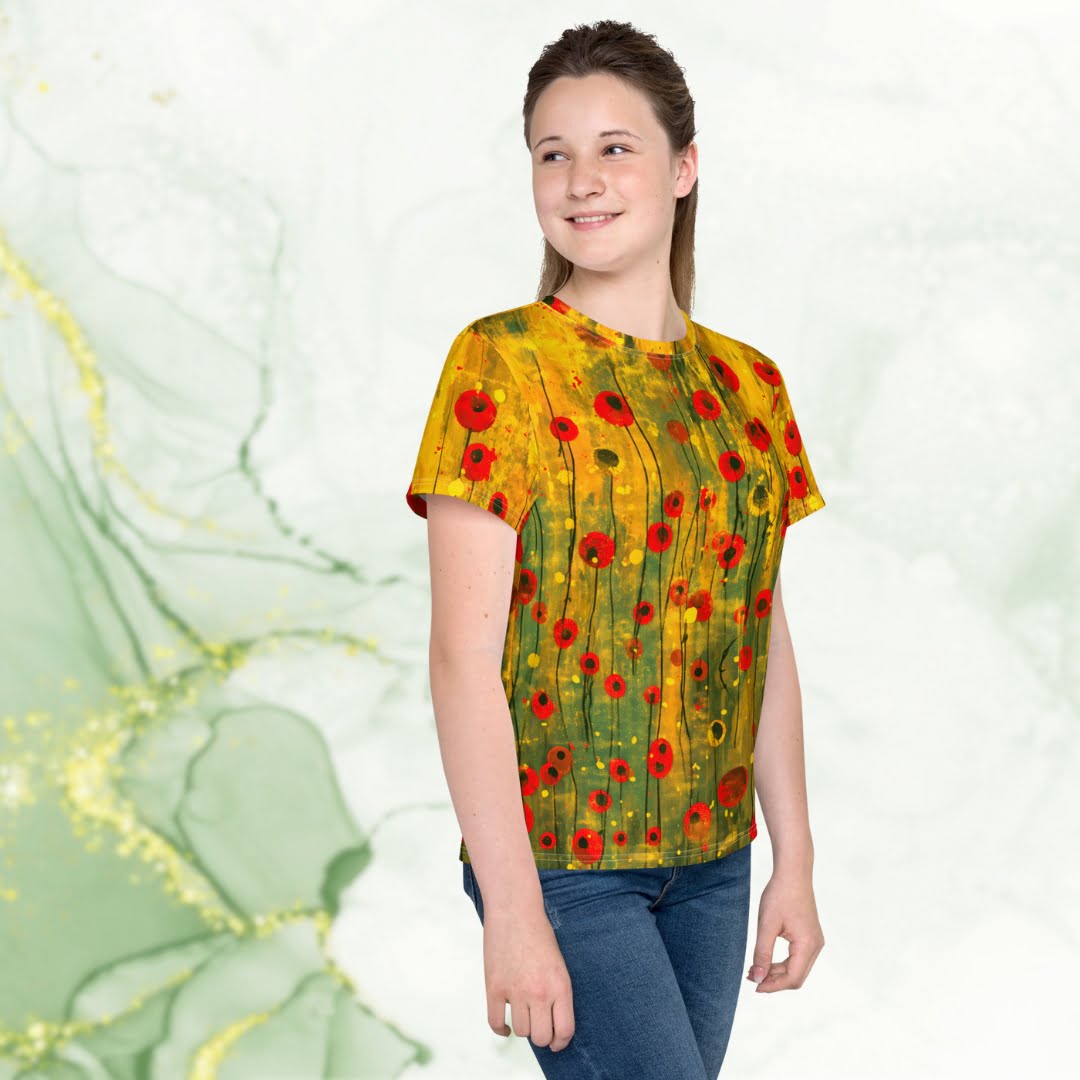 Meiteņu un jauniešu T-krekls “Benita” ir gan stilīgs, gan praktisks. Krāsu gamma un klasiskais krekla piegriezums ir viegli kombinējami ar apģērba apakšdaļu – džinsiem, šortiem vai svārkiem. Svarīgi, ka krekls nezaudēs savu formu un krāsas pat pēc vairākkārtējām mazgāšanām, jo audums ir apdrukāts sublimācijas tehnikā. Ievēro kopšanas norādījumus uz etiķetes un krekls “Benita” ilgi priecēs tā nēsātāju!